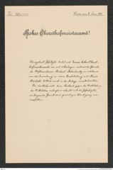 k.k. naturhistorisches Hofmuseum, Intendanzakten 1885-1896 (Hauer), Aktenzahl Z.221.a/1887, Seite 1